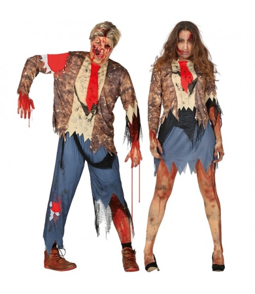 Travestimenti coppia zombi maledetti divertenti per travestirti con il tuo partner
