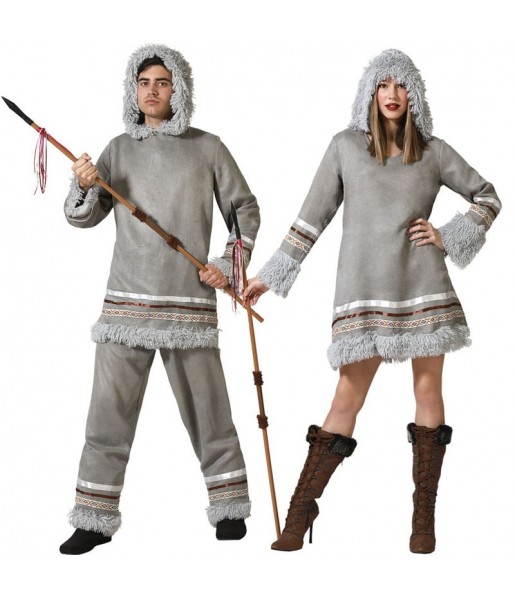 Costumi di coppia Eschimesi dell'Alaska