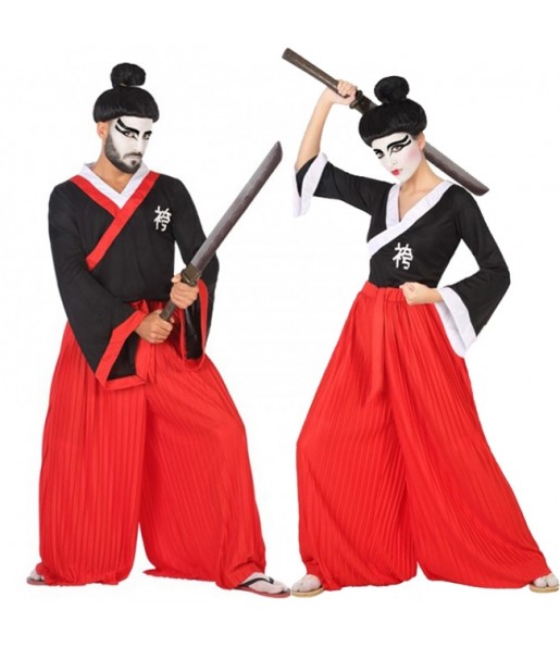 Travestimenti coppia Samurai Warrior divertenti per travestirti con il tuo partner