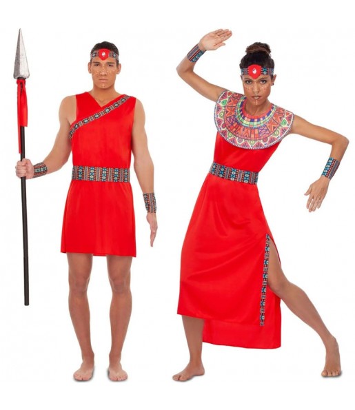 L'originale e divertente coppia di Guerrieri Tribù Masai per travestirsi con il proprio compagno