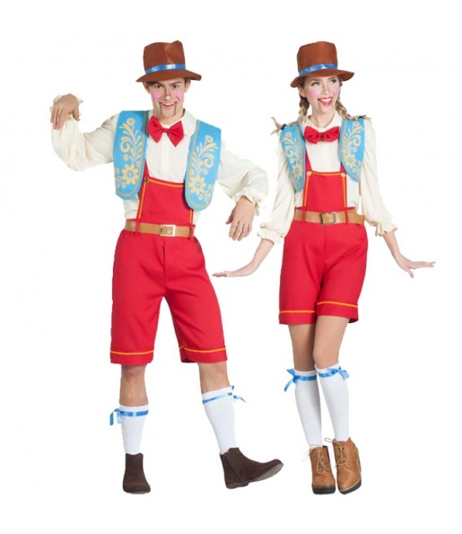 Travestimenti coppia marionette Pinocchio divertenti per travestirti con il tuo partner