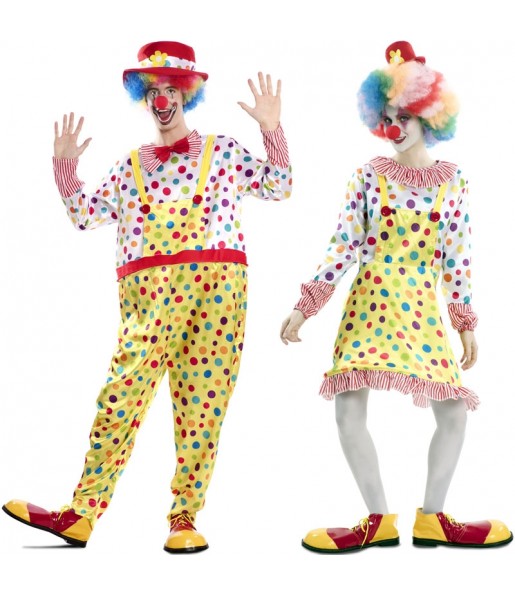 L'originale e divertente coppia di Clown colorati per travestirsi con il proprio compagno