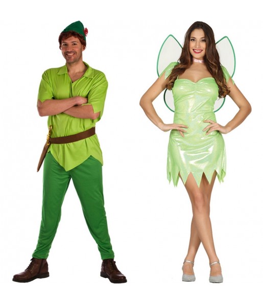 L'originale e divertente coppia di Peter Pan e Fata Verde Trilli per travestirsi con il proprio compagno