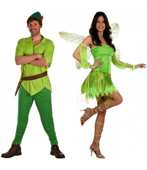 L'originale e divertente coppia di Peter Pan e Fata verde per travestirsi con il proprio compagno