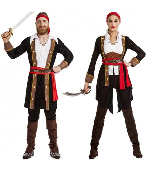 Costumi di coppia Pirati Capitan Uncino 