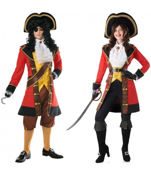 Costumi di coppia Pirati Capitan Uncino