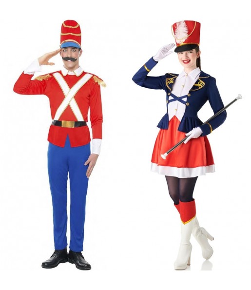 Costumi di coppia Soldato di stagno e Majorette