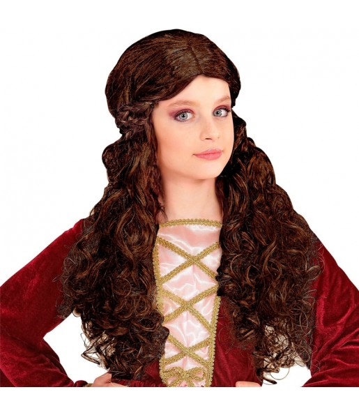 Parrucca medievale per bambine per completare il costume