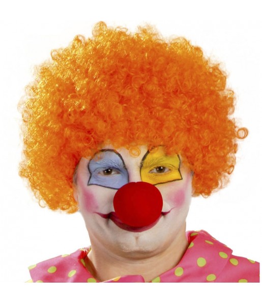 Parrucca arancione da clown per completare il costume