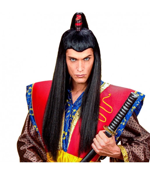 Parrucca lunga da samurai per completare il costume