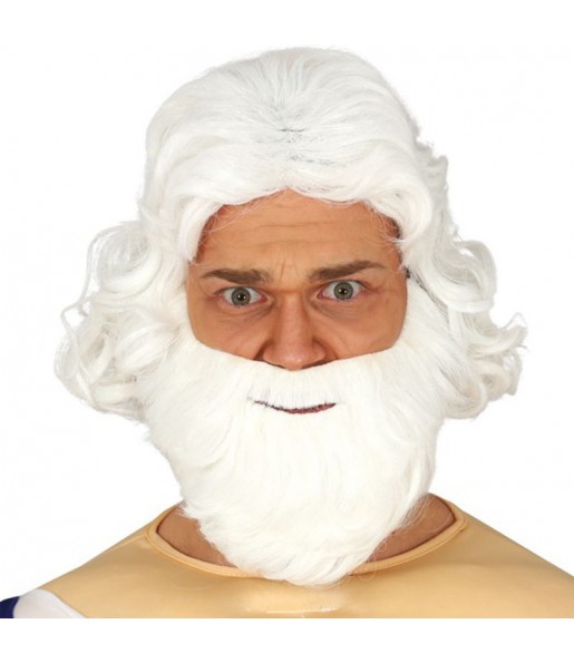 Parrucca di Zeus con barba bianca