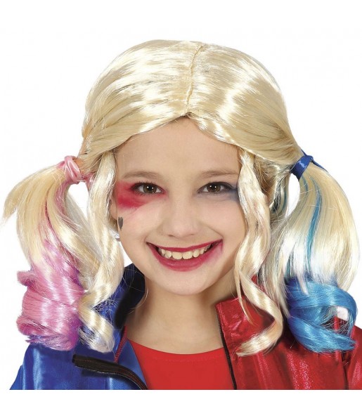 Parrucca Harley Quinn bambina per completare il costume