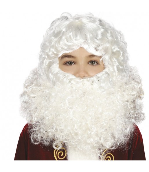 Parrucca da Babbo Natale con barba per bambini per completare il costume
