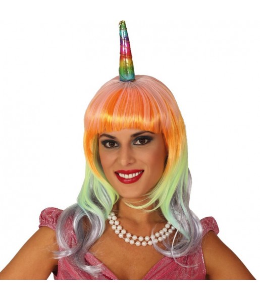 La più divertente Parrucca Unicorno Multicolor per feste in maschera