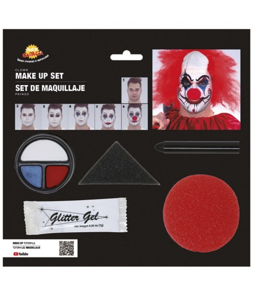 Set trucco clown assassino per completare il costume di paura