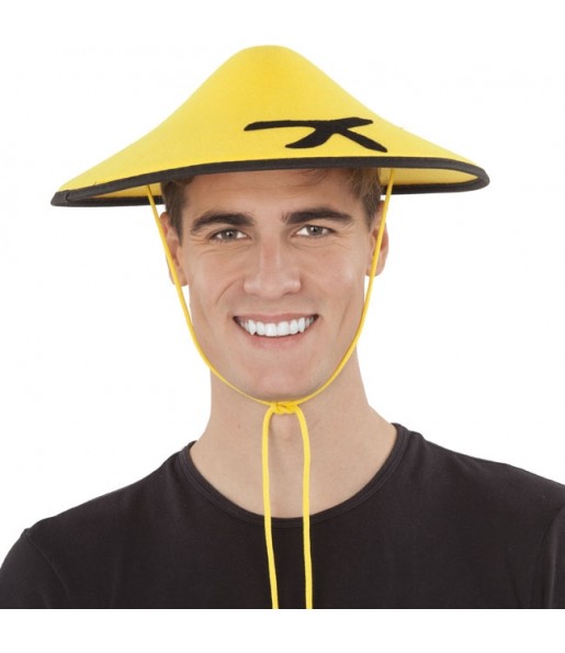 Cappello cinese giallo per completare il costume