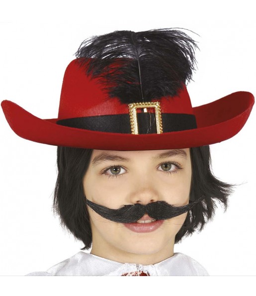 Cappello da Moschettiere Rosso per bambini per completare il costume