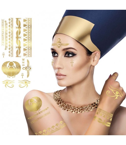 Tatuaggio egiziano dorato per completare il costume