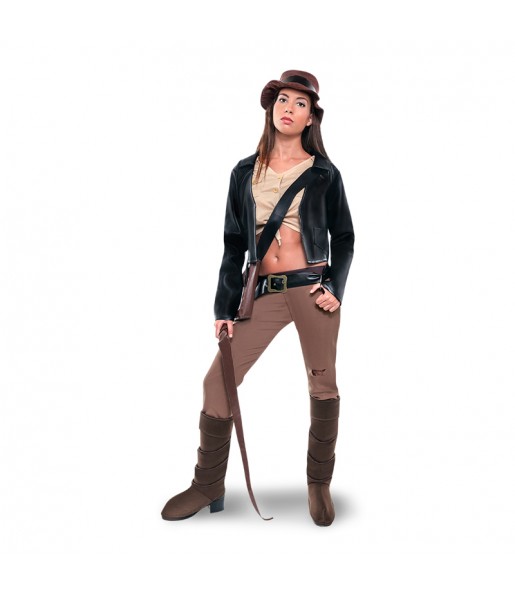 Travestimento Archeologa Indiana Jones donna per divertirsi e fare festa