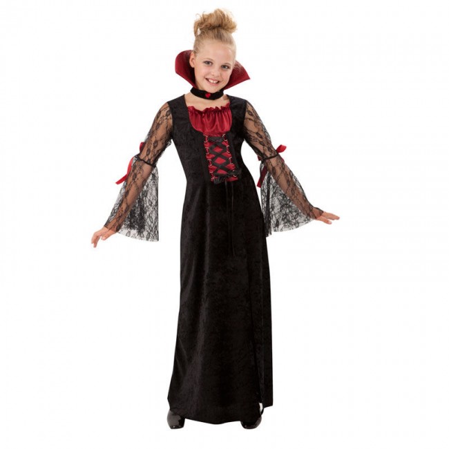 pepper exempt Vacant Costume Vampiro gotico bambina per Halloween e seminare paura