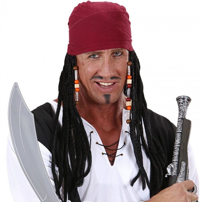 Bandana da pirata dei Caraibi con dreadlocks