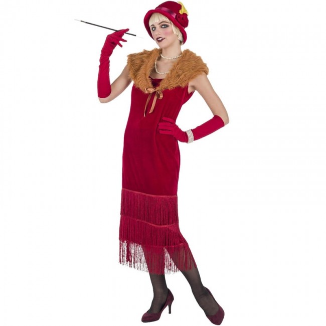 Costume da Charleston anni 20 Rosso per donna