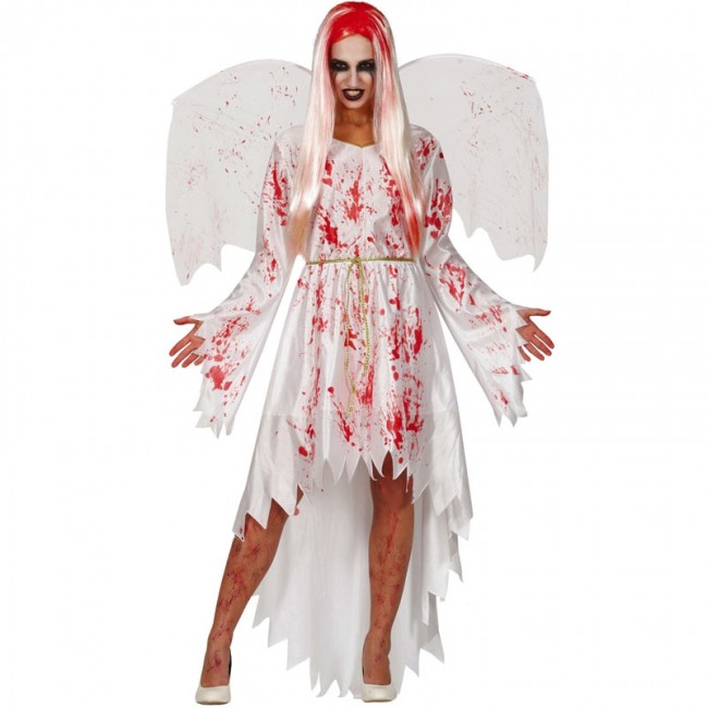 Costume Angelo sanguinante donna per Halloween e serata di paura