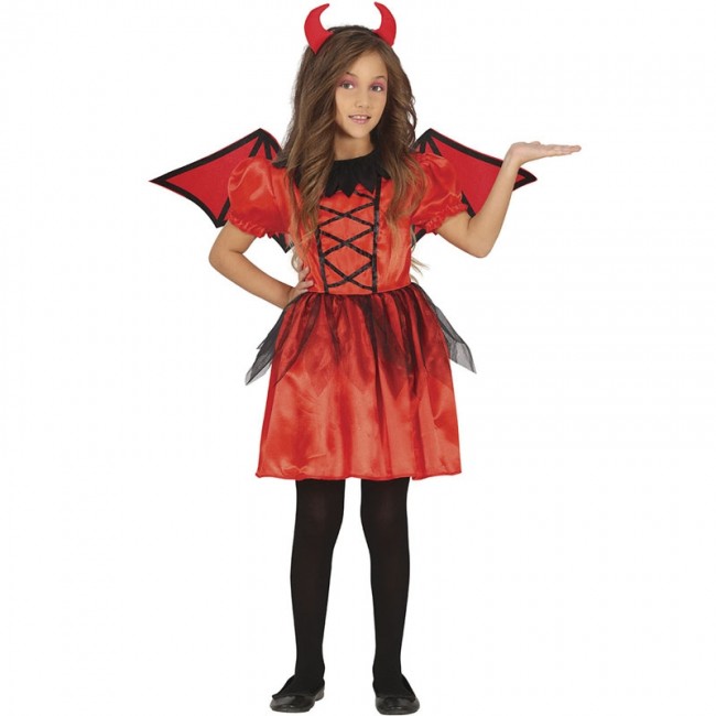▷ Costume Diavoletta malvagia con ali bambina per Halloween e seminare paura
