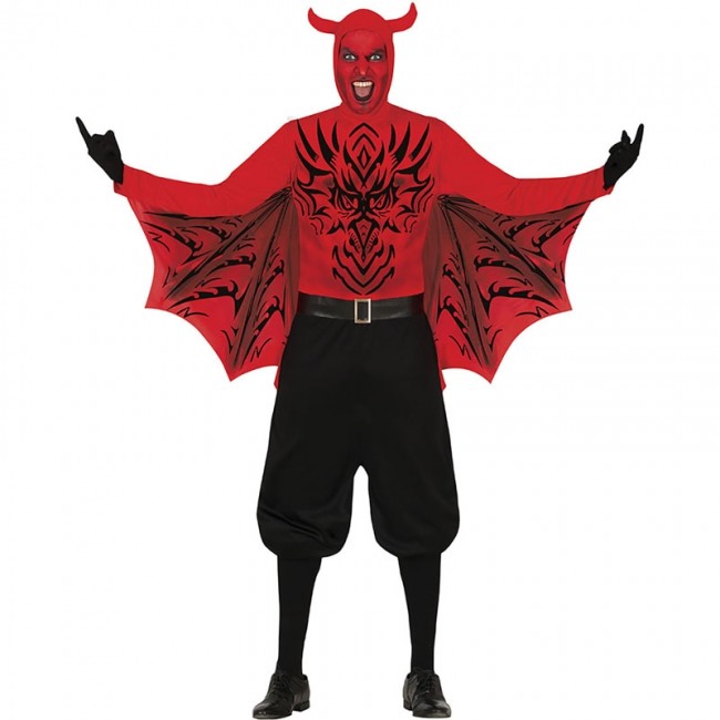 ▷ Costume Diavolo con ali uomo per Halloween e serata di paura