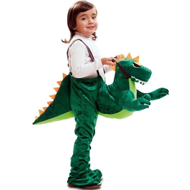 ▷ Costume Dinosauro verde sulle spalle per bambino