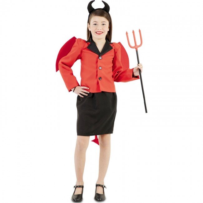 Costume diavoletta rossa bambina per Halloween e seminare paura