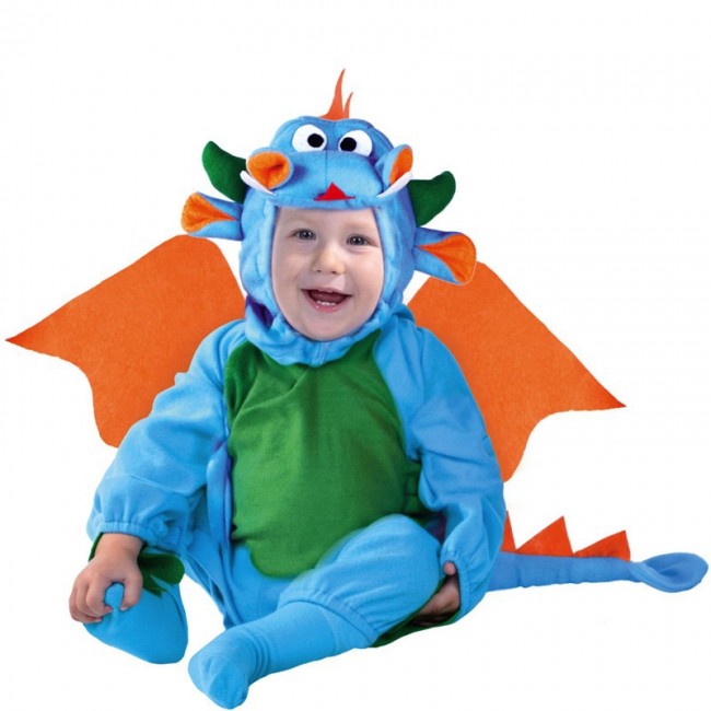 Costume da Drago blu per neonato