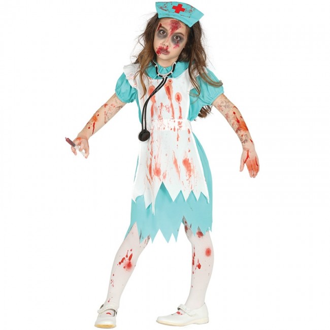 Costume Infermiera insanguinata bambina per Halloween e seminare paura