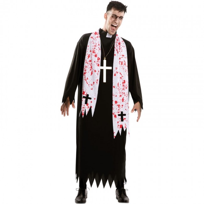 Costume Prete religioso zombie uomo per Halloween e serata di paura