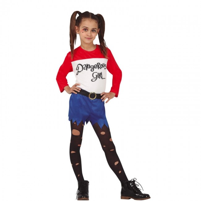 Costume Di Harley Quinn Halloween, Bambina Che Gioca Carattere Pazzo,  Celebrazione Del Partito Di Halloween Archivi Video - Video di anima,  divertimento: 96867019