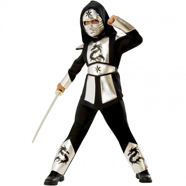 Costume da Ninja Drago Argentato per bambino