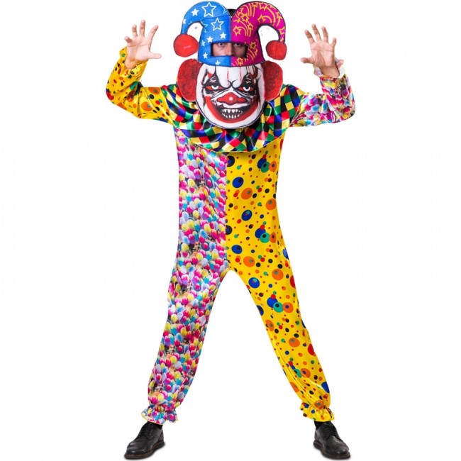 Figlio Spaventoso Testa Grossa Carnevale Clown Halloween Costume Bambini Vestito 