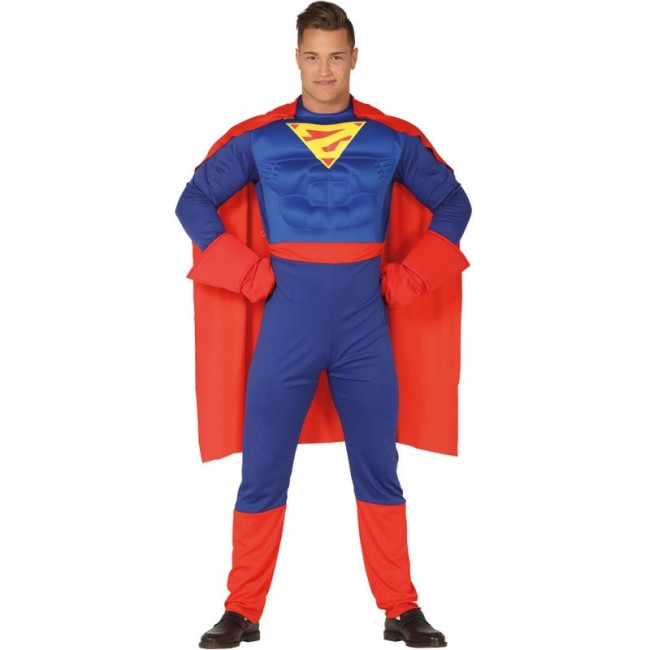 Costume Muscolare Supereroe Clark uomo