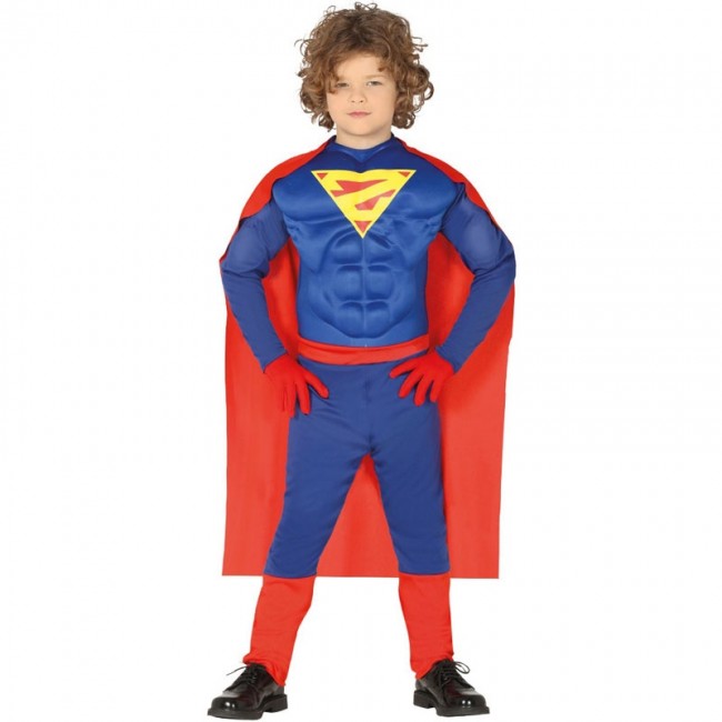 Costume supereroe muscoloso classico bambino