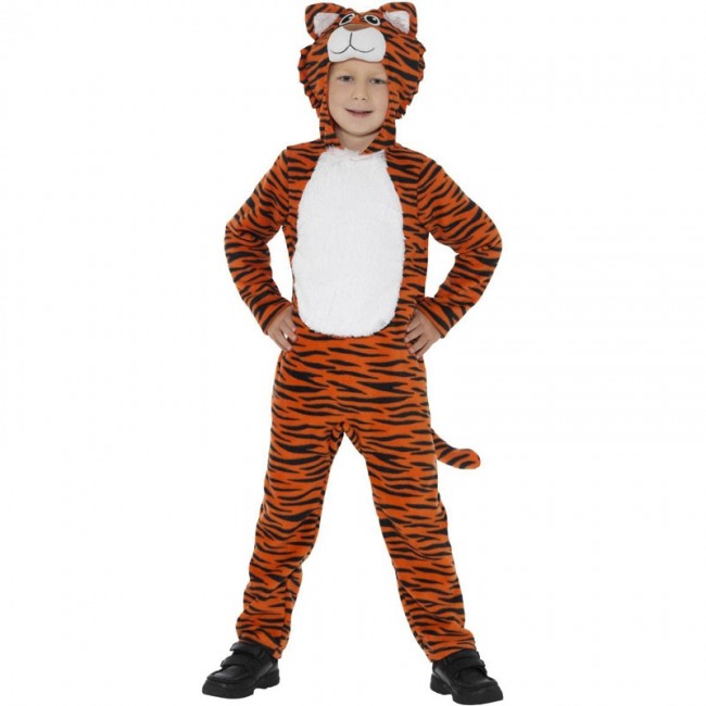 Costume da tigre arancione e nero per bambino