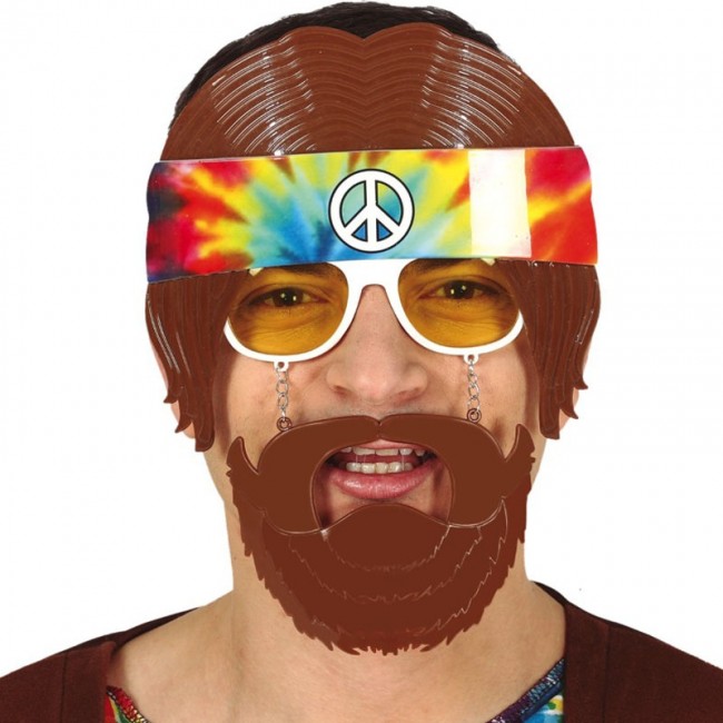 Occhiali hippie con barba