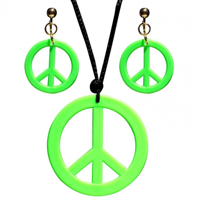 Kit di accessori Hippie verde neon