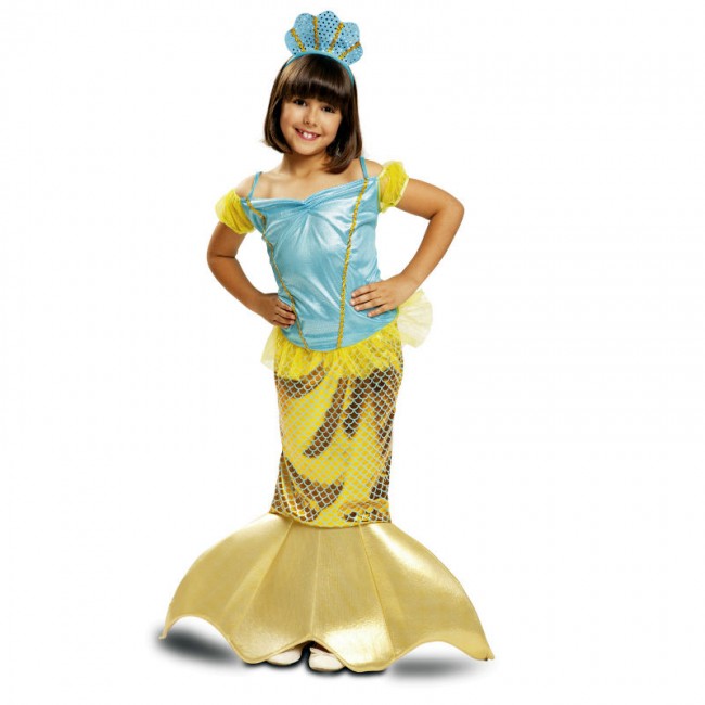 Costume sirenetta dorata bambina