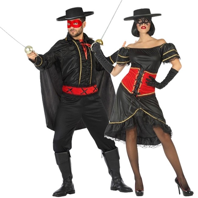 Vestiti di Carnevale di coppia Banditi mascherati online