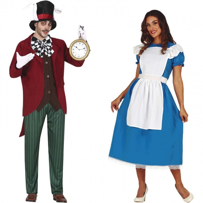 Costume di coppia Favola di Alice nel Paese delle Meraviglie per adulti