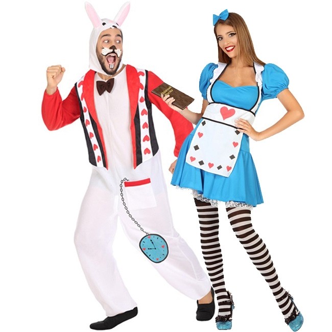 EraSpooky Costume da Sleepwalker da coniglio bianco nel paese delle  meraviglie per Halloween, Carnevale, Abbigliamento per feste a tema :  .it: Moda