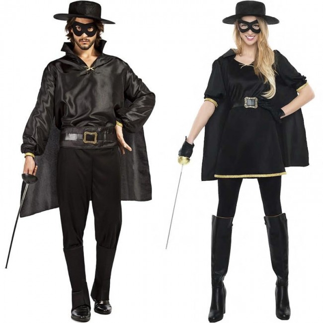 Vestiti di Carnevale di coppia Zorro mascherato online