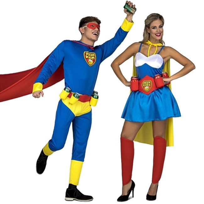 Vestiti di Carnevale di coppia Supereroi della birra online