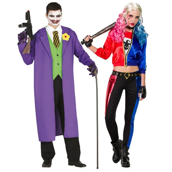 Vestiti di Carnevale di coppia Joker e Harley Quinn online