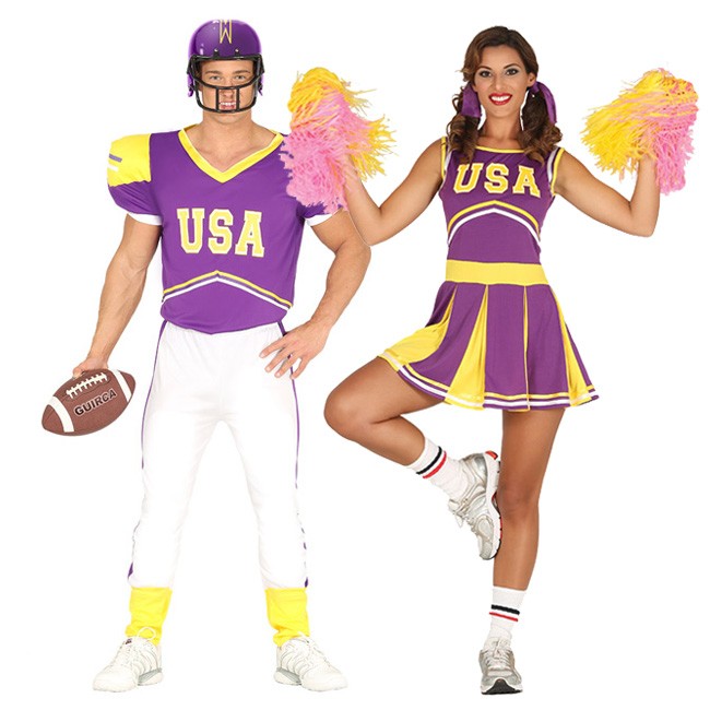 Costumi di coppia Giocatore di football e cheerleader